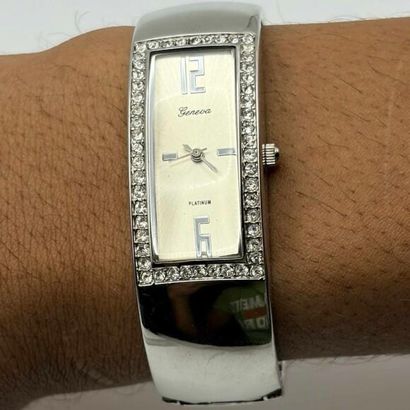 Y2K Silver Crystal Watch - Picture 1 of 5